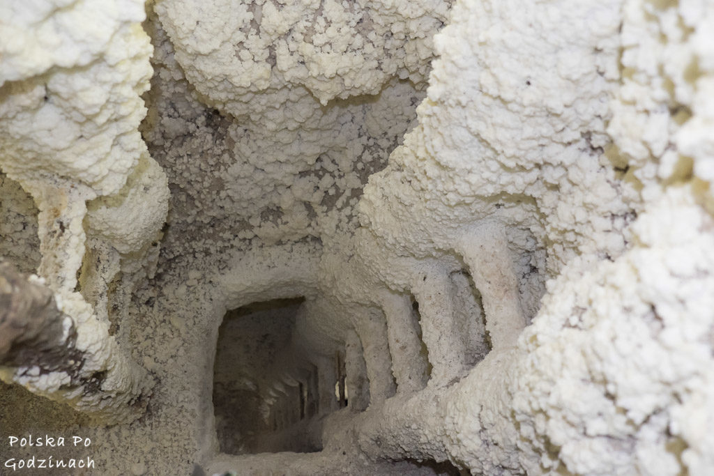 drabina pokryta solą na szlaku w Kopalni Soli Bochnia