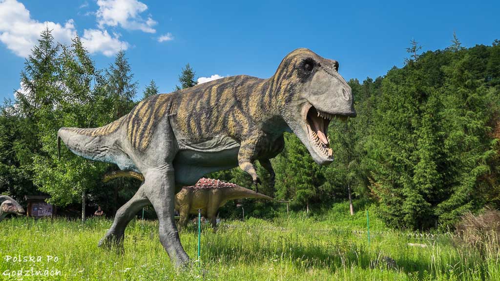 Potężny Tyrannosaurus rex z Jura Park w Bałtowie.
