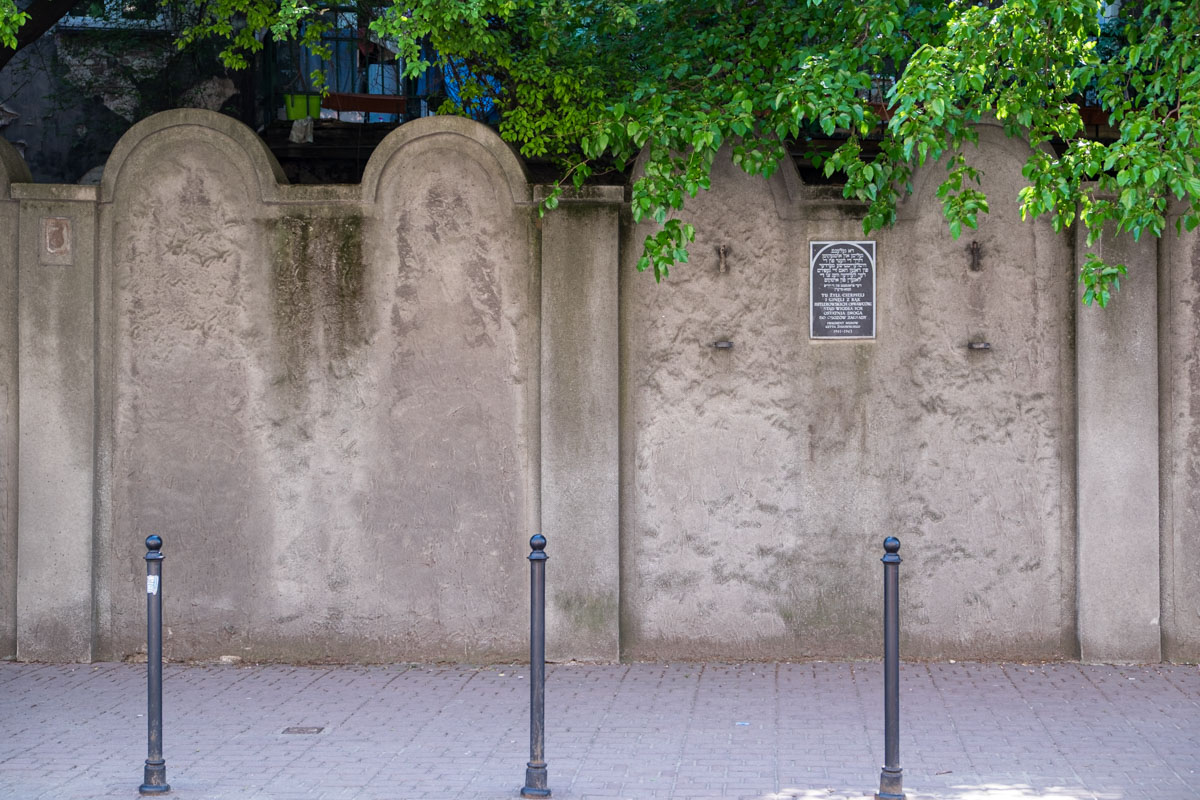 Fragment murów krakowskiego getta przy ulicy Lwowskiej na Podgórzu.